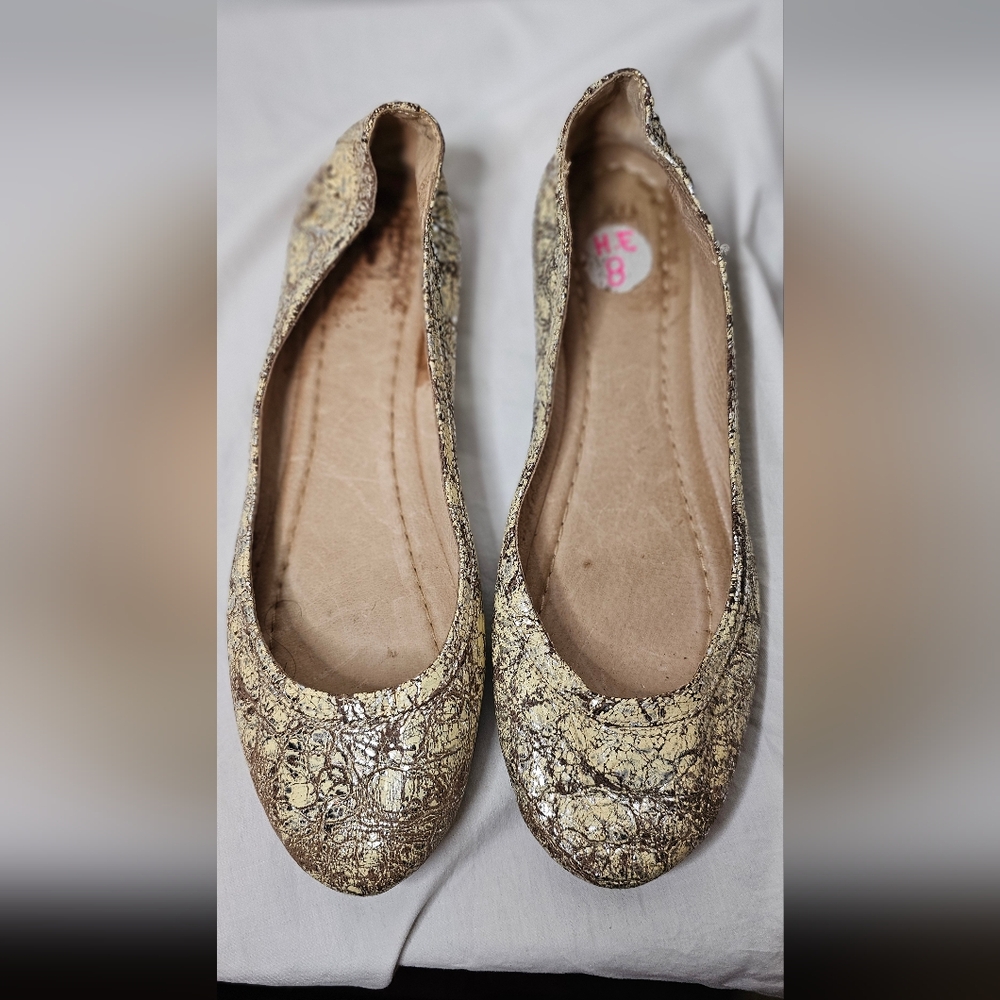 Frye Carson Metallic flats
